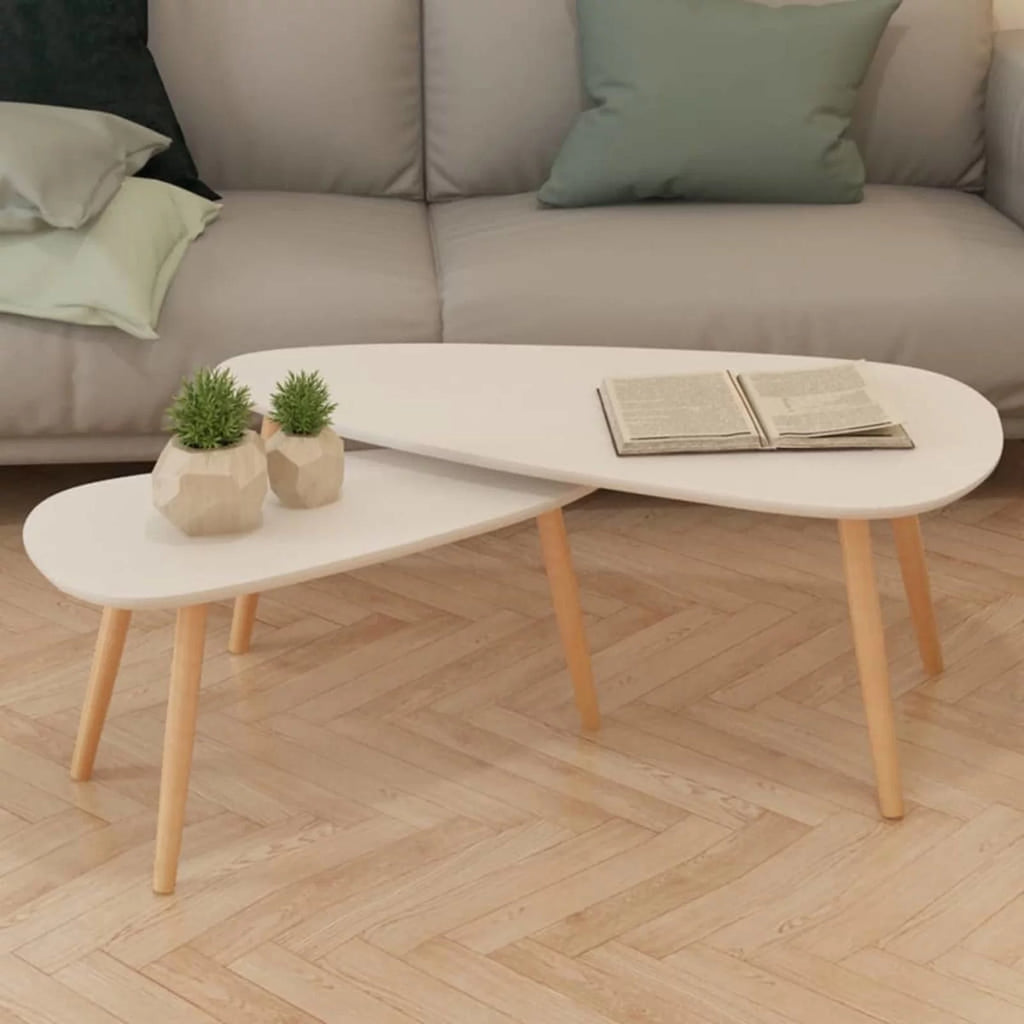 2 Piece Coffee Table Set White P63377