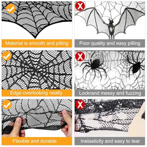 Black Lace Spider Web Fireplace Scarves J676259