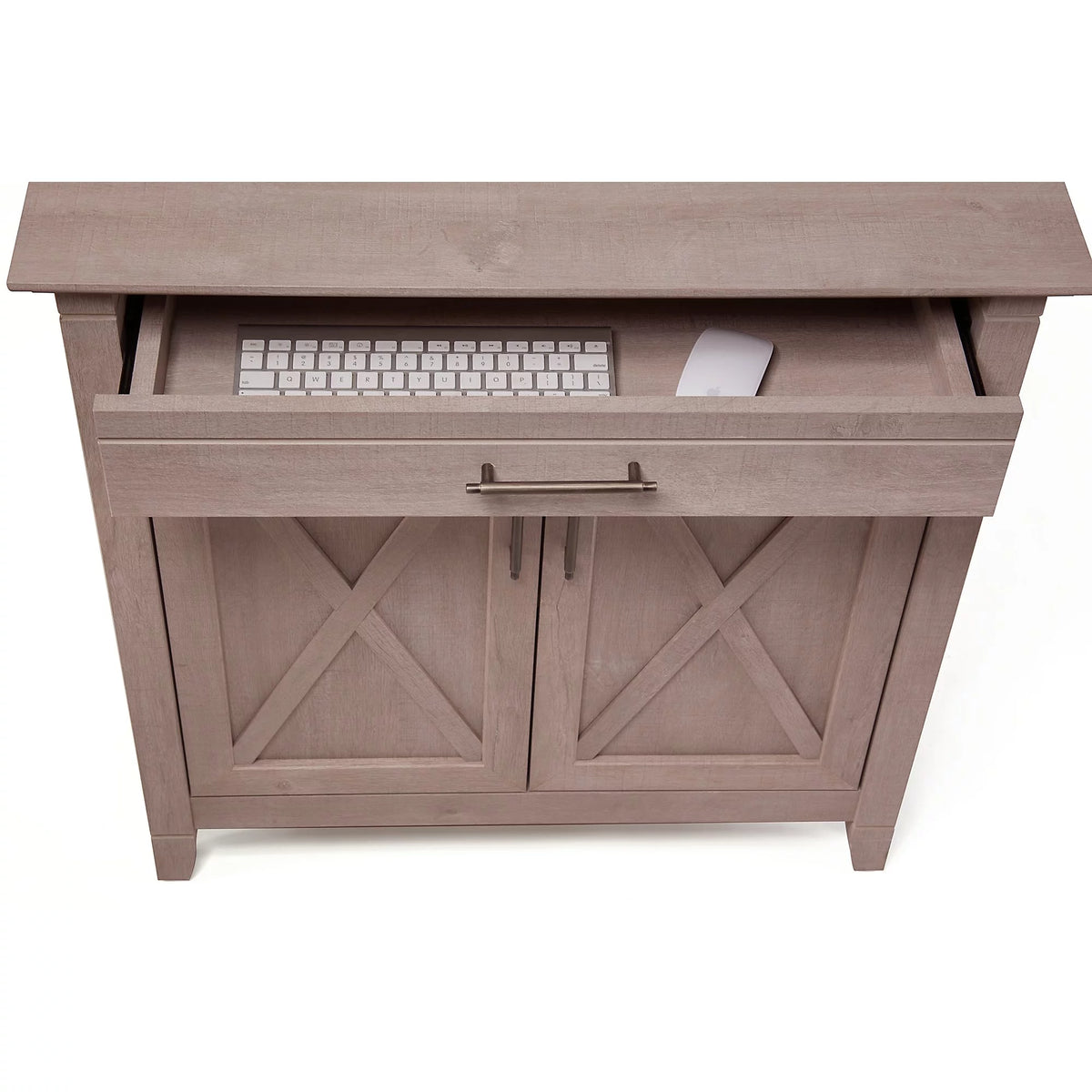 Washed Gray Secretary Desk with Storage D970496