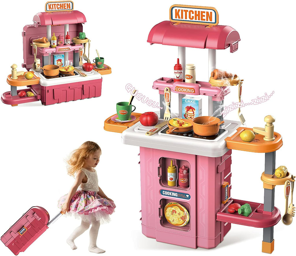 Green 49 PCS Kitchen Playset Travel Suitcase E9128