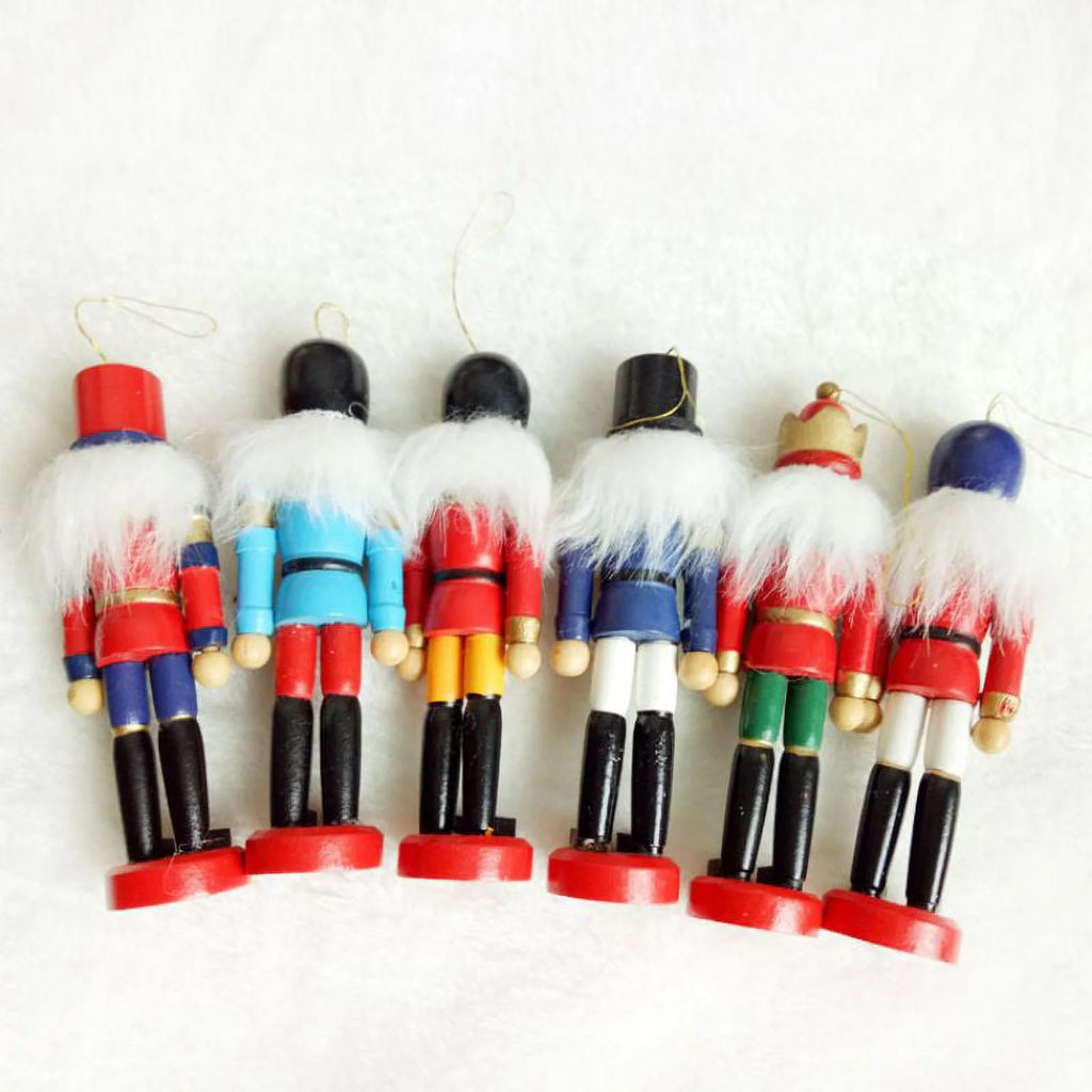 Wooden Nutcracker Puppet Doll Toys, 6 Pieces V197