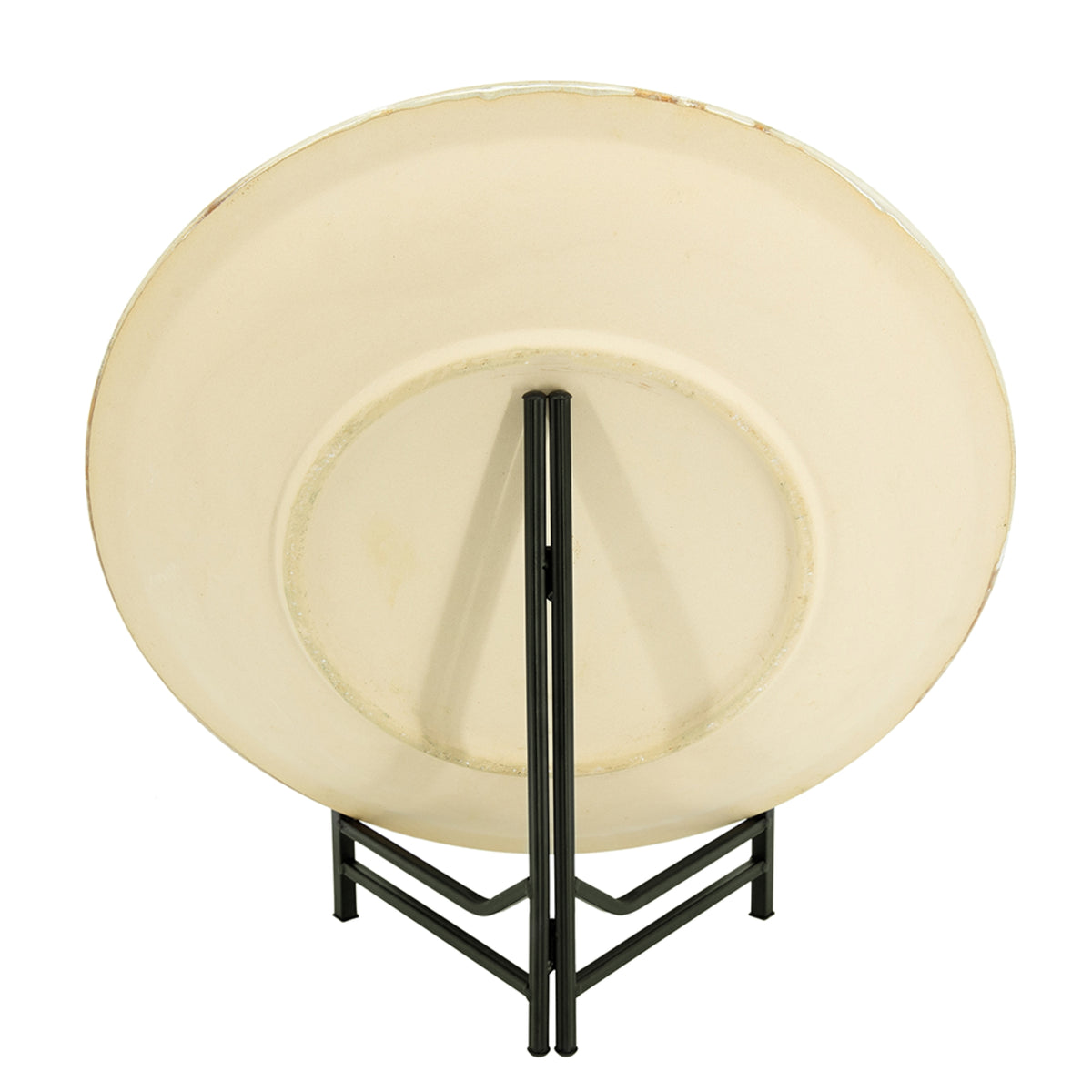 18" Blue and Beige Ceramic Charger with Stand B466294