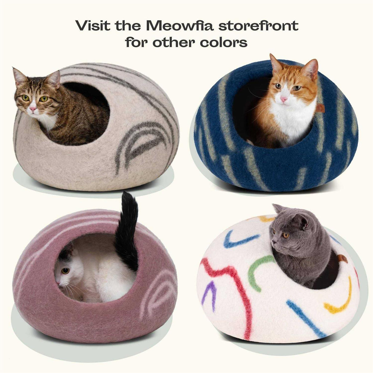 Felt Cat Bed Cave 100% Merino Wool X51803