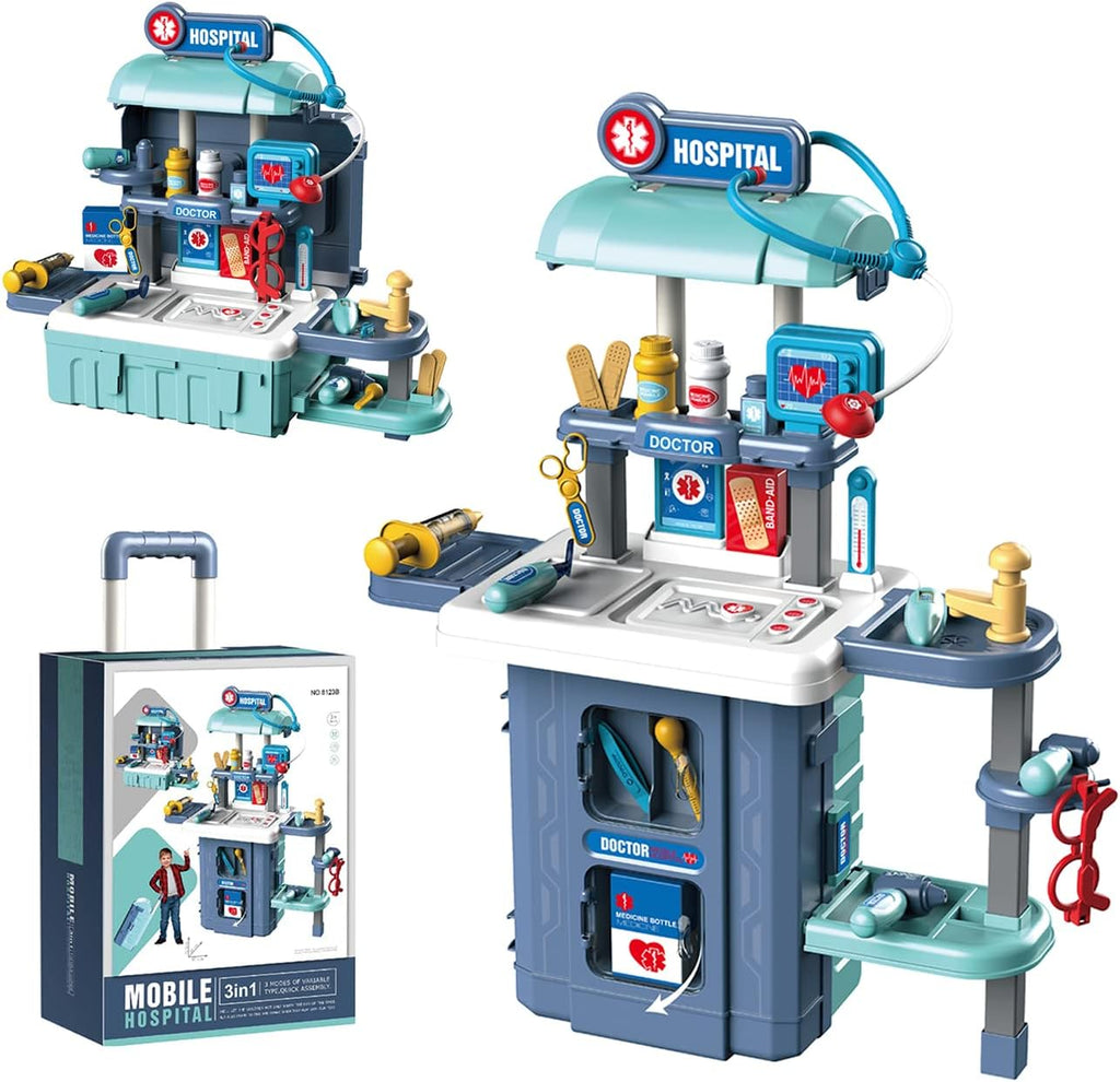 Green 49 PCS Kitchen Playset Travel Suitcase E9128