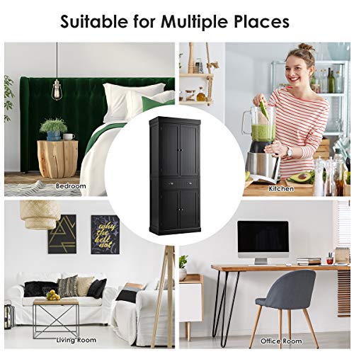 72" Gray Storage Cabinet with Doors and Adjustable Shelves O66257