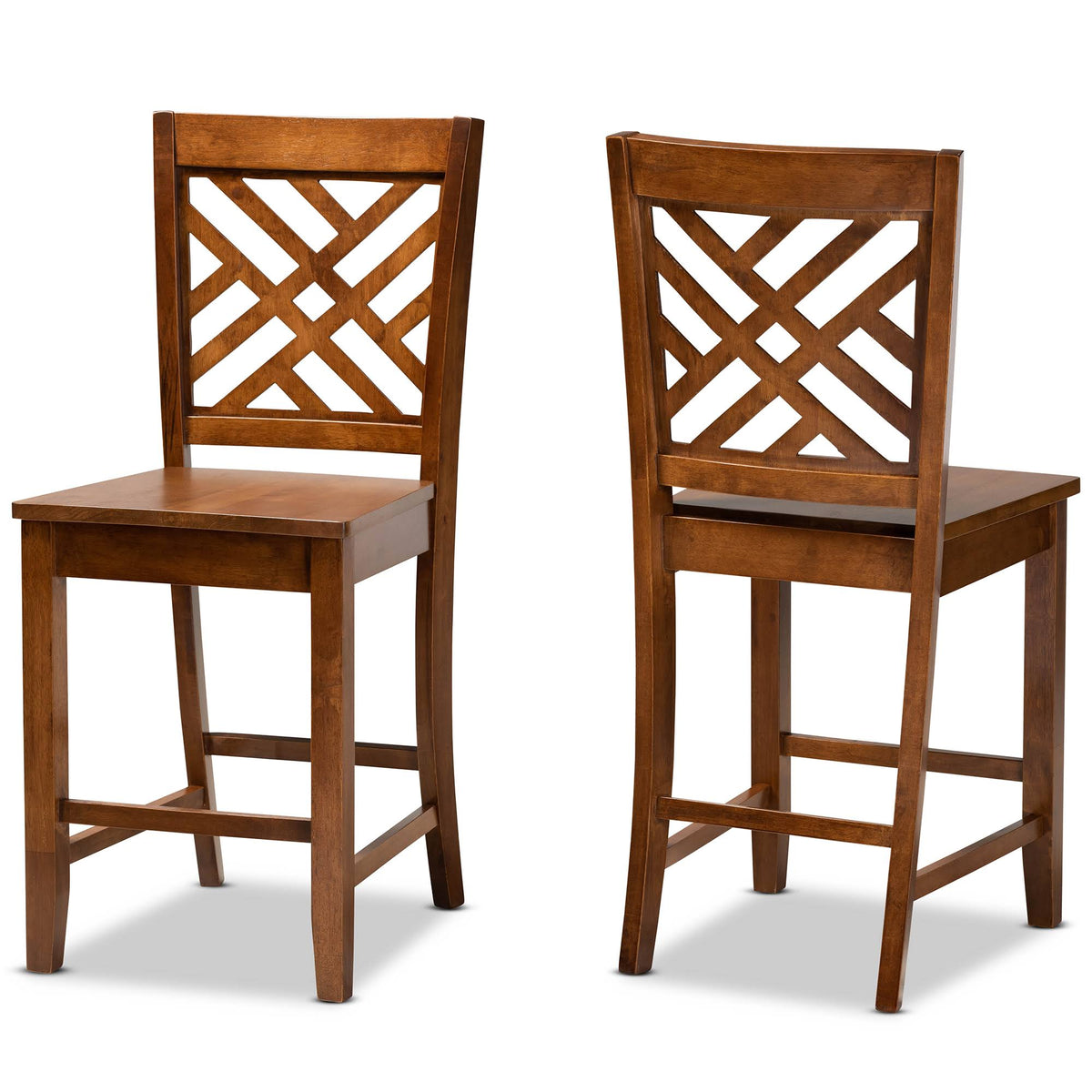 Walnut Brown 2-Piece Counter Stool Set X334371