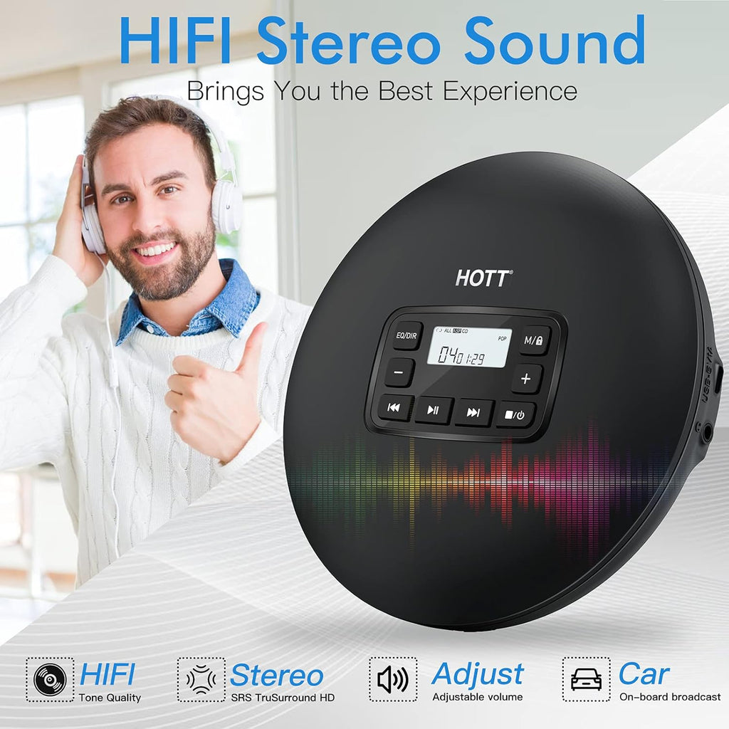 Portable Compact CD Player with Headphones L831