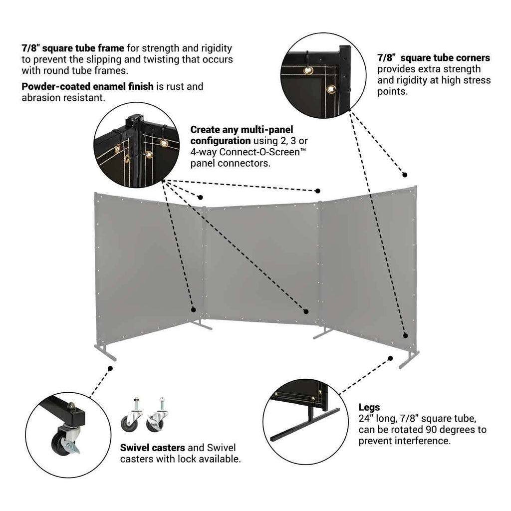 Welding Screen, 6 ft W, 6 Ft, Charcoal Gray T32469