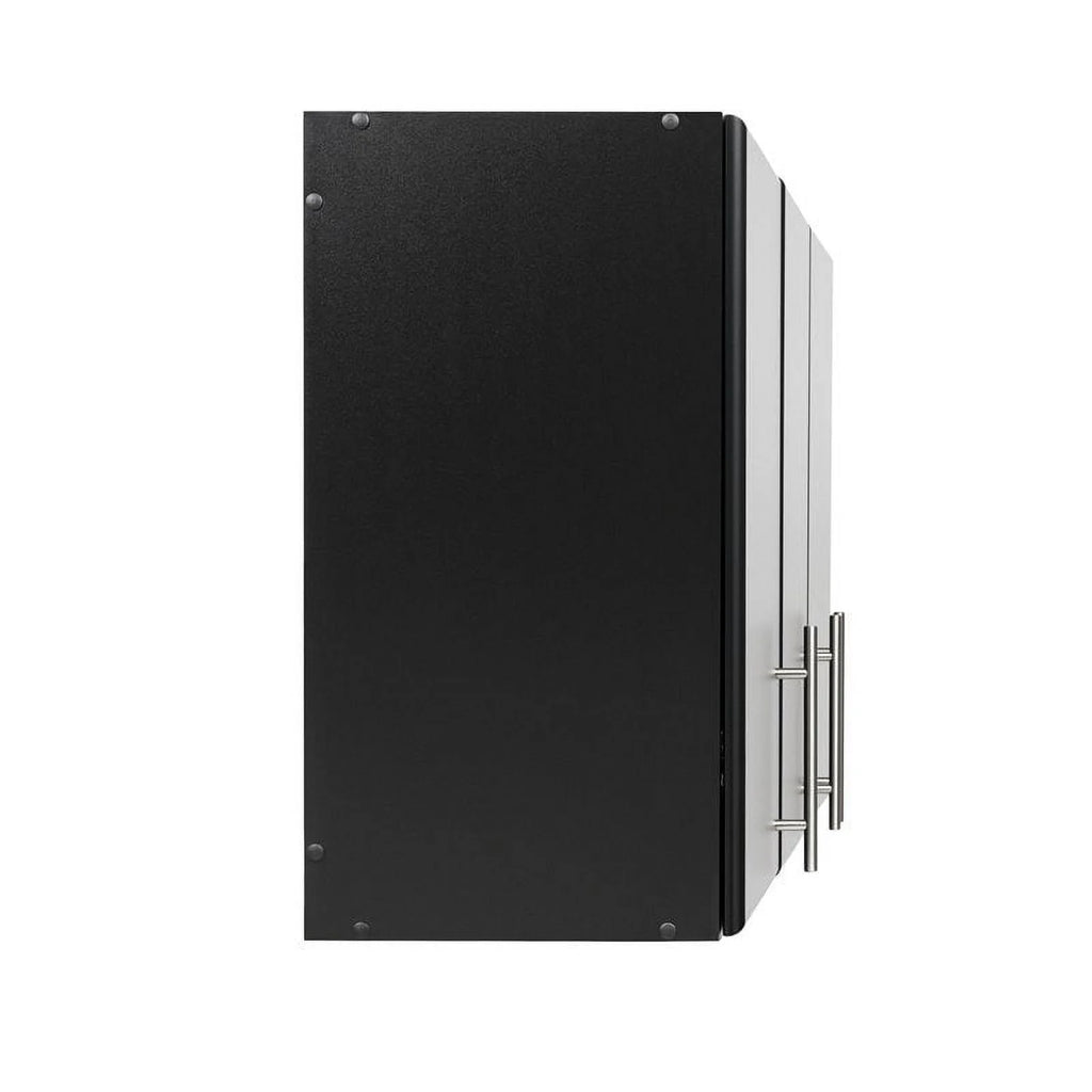 Black 2 Piece Wood Wall Cabinet Set with Adjustable Shelf R8755