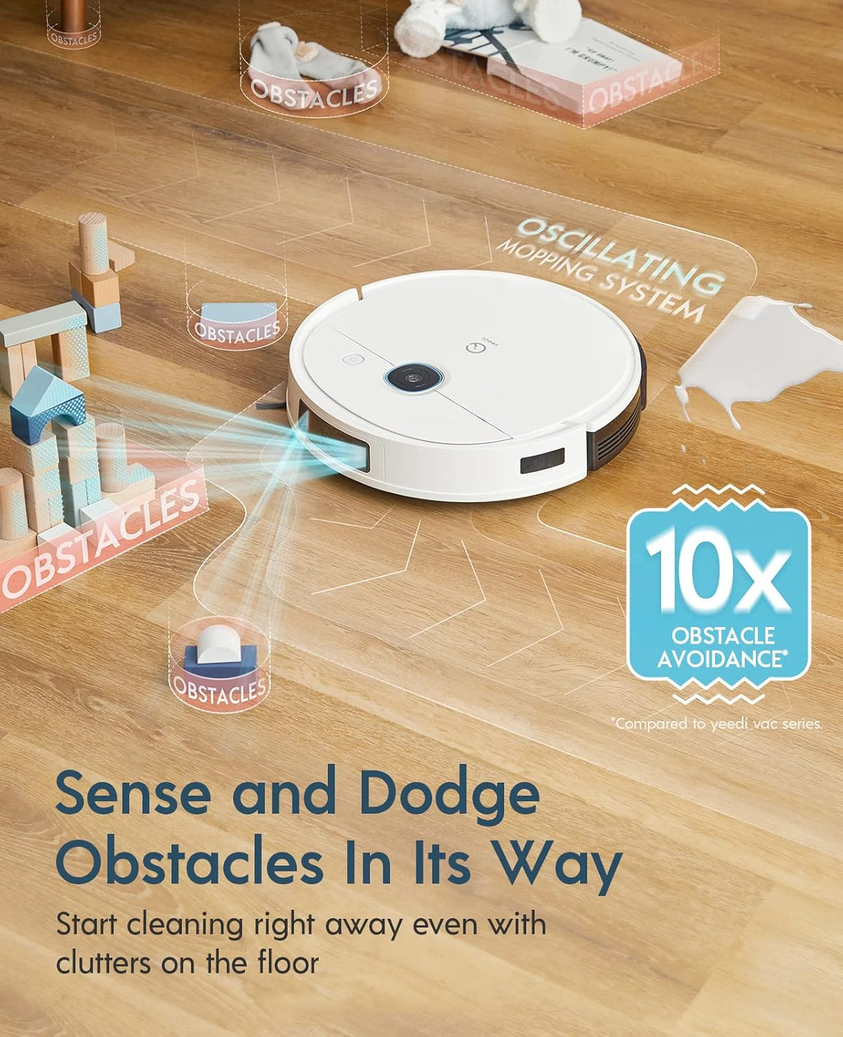 Robot Vacuum and Mop Combo, 3000Pa Suction, 240mins Runtime N828258