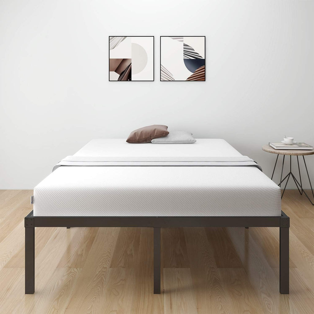 18 Inch Metal Platform Bed Frame Queen Black Y200
