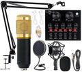 Podcast Equipment Bundle, Condenser Studio Microphone with Sound Card, Pack of 2 H676910