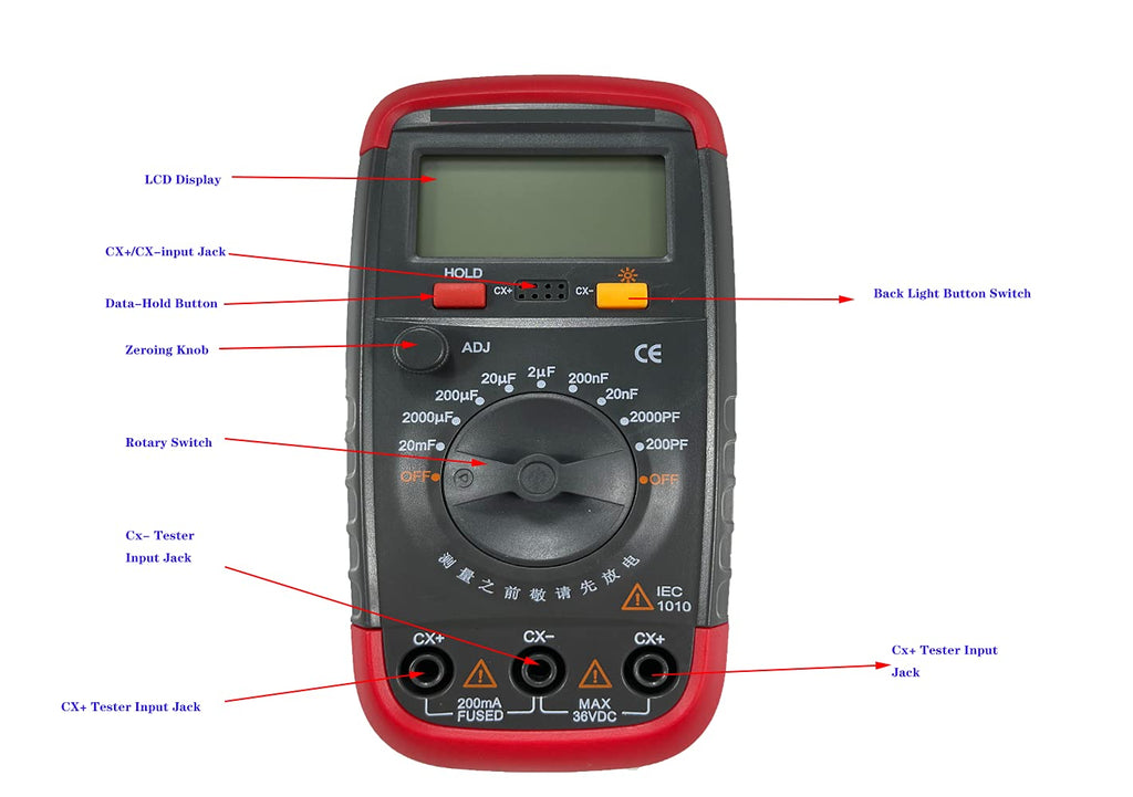 Handheld Digital Capacitor Tester with LCD Display M913924