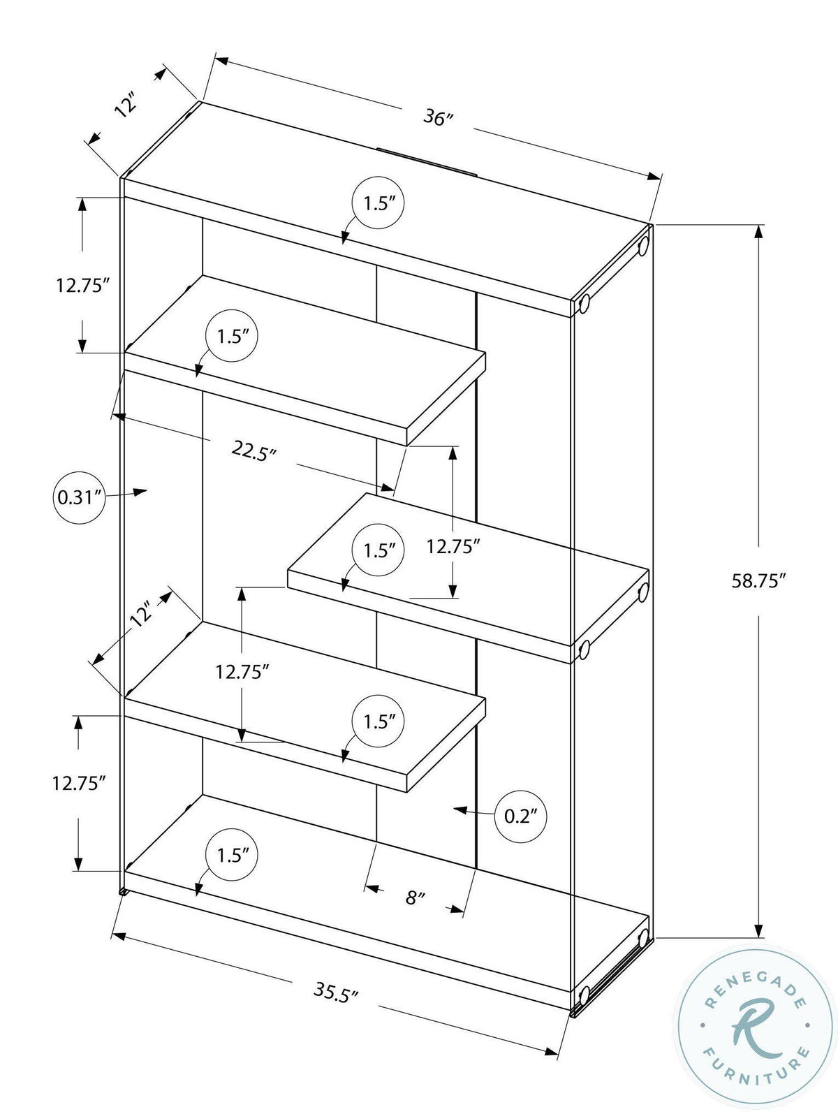 Tempered Glass Bookcase Glossy White D6941
