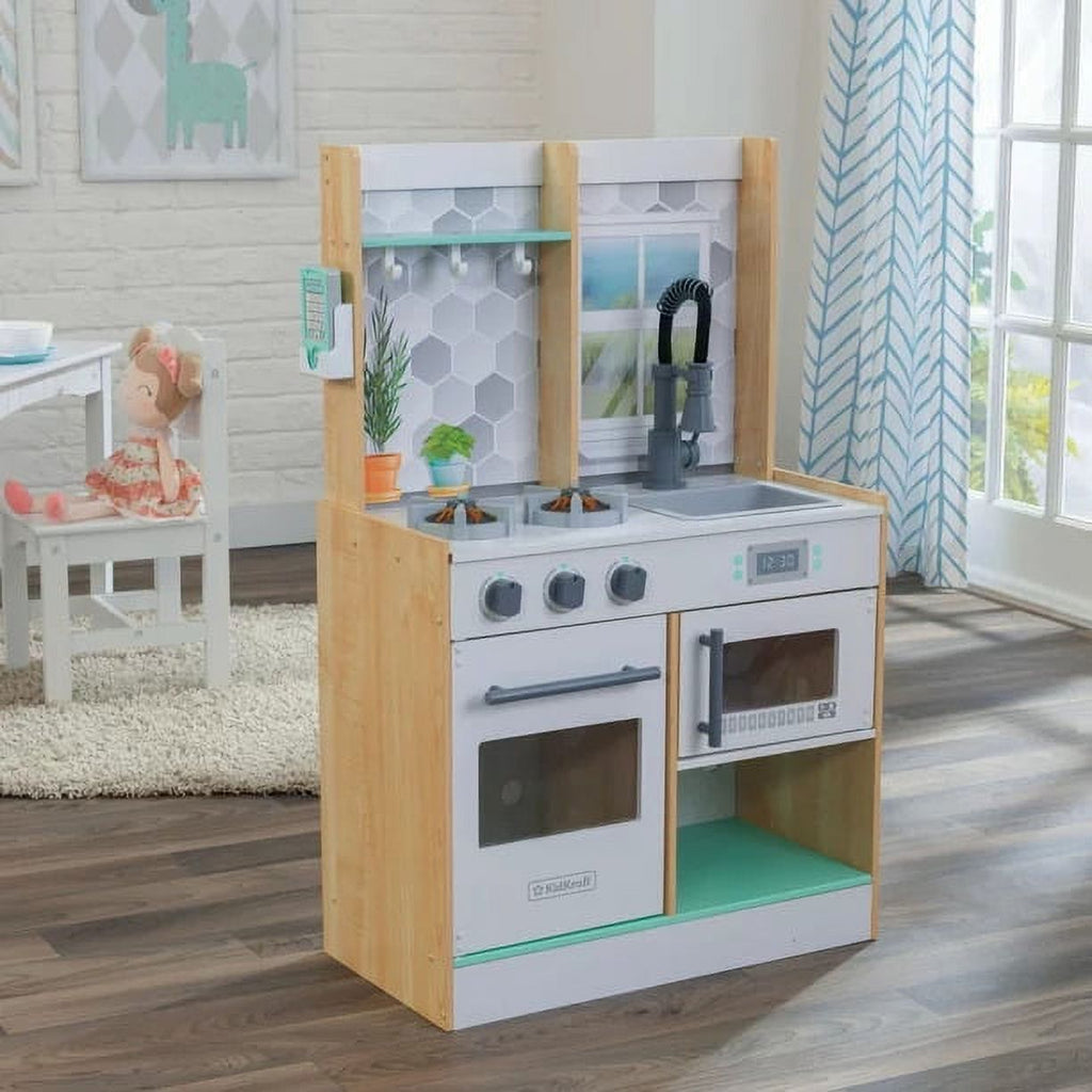 Natural Wooden Play Kitchen with 1 Piece Accessory Play Set X4458