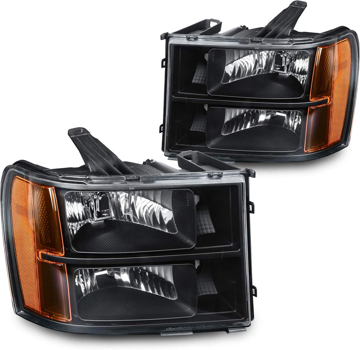 Black Housing Clear Reflector Headlight Assembly W754