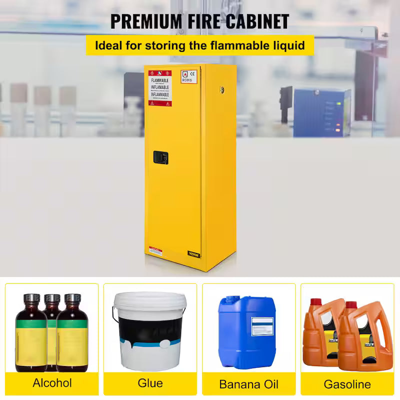 Yellow Galvanized Steel Safety Cabinet G222655