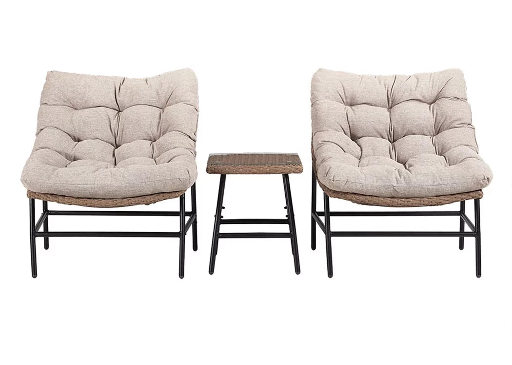 Outdoor Patio Papasan Chair Set with End Table C476017