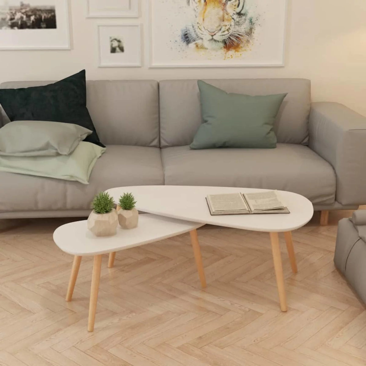 2 Piece Coffee Table Set White P63377