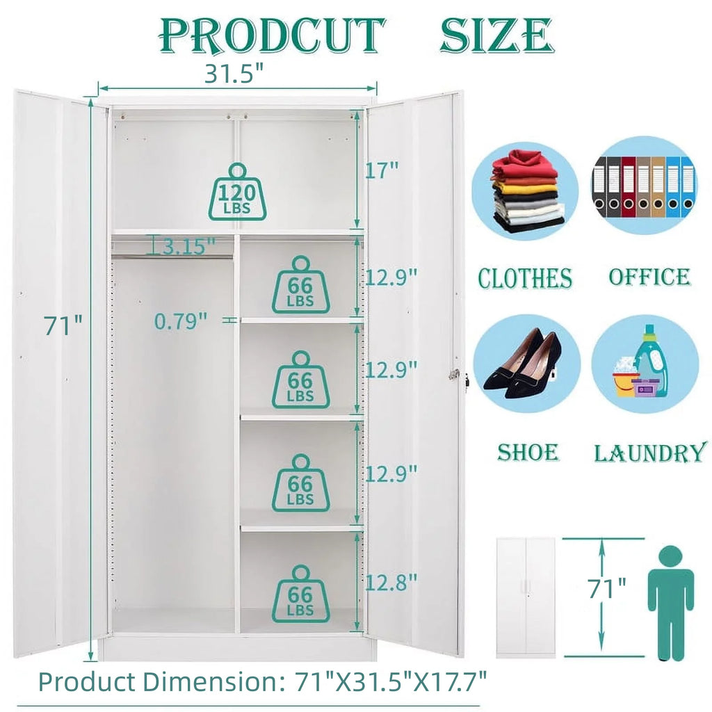 Metal Storage Cabinet with Locking Doors V4053