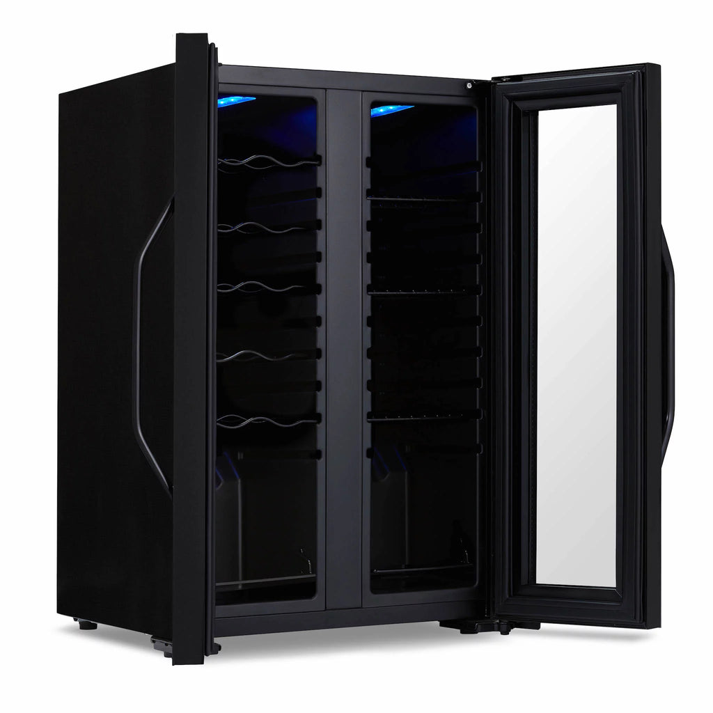 12 Bottle & 39 Can Dual Temperature Zones Wine Cooler Refrigerator U638