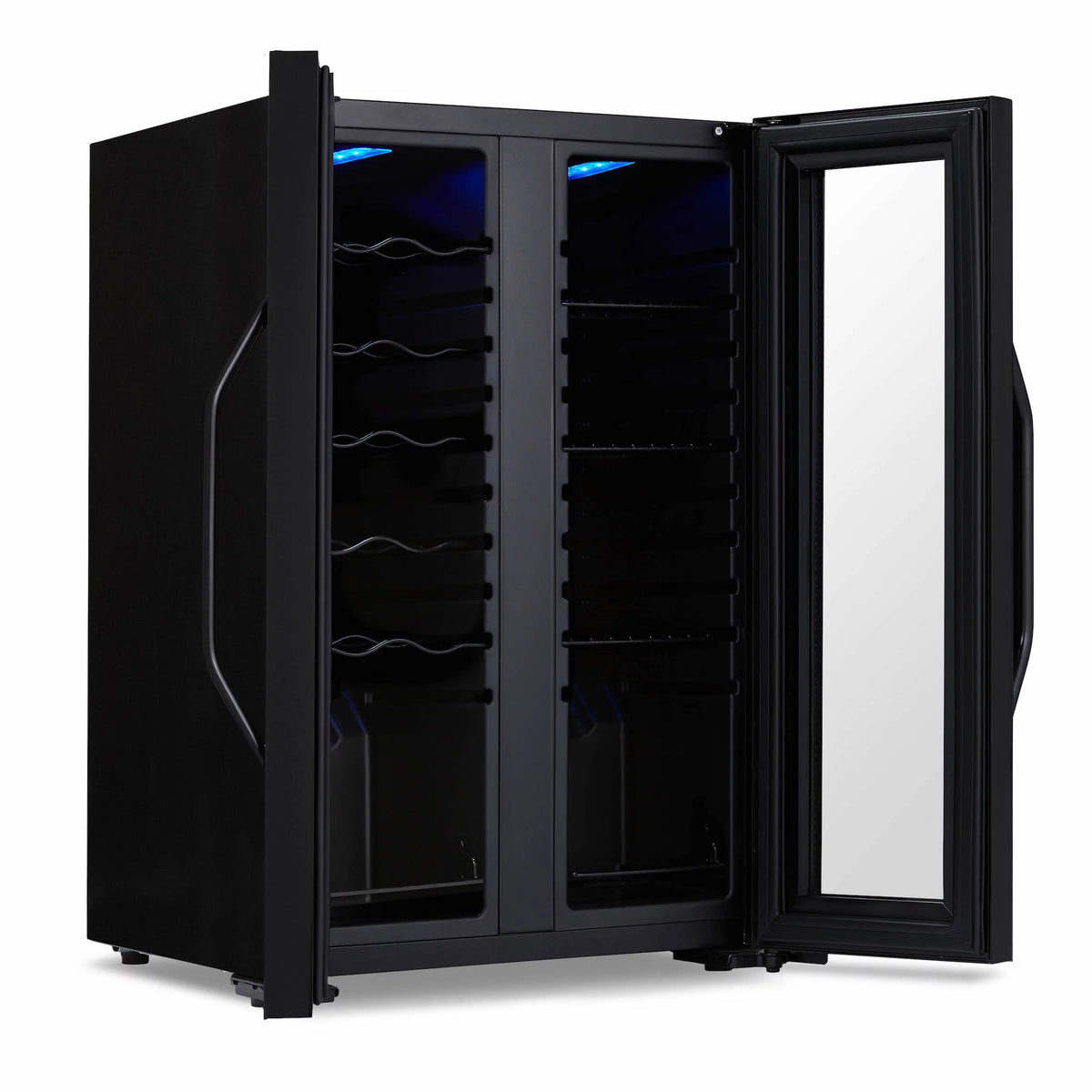 12 Bottle & 39 Can Dual Temperature Zones Wine Cooler Refrigerator U638