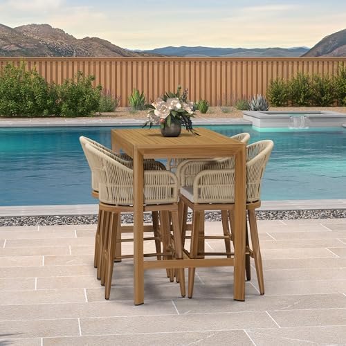 3 Pieces Outdoor Counter Height Bar Stools Set W370325