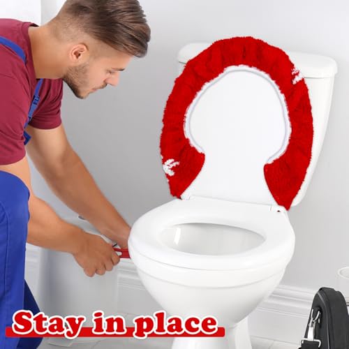 Red White Snowflake Toilet Seat Cover X209959