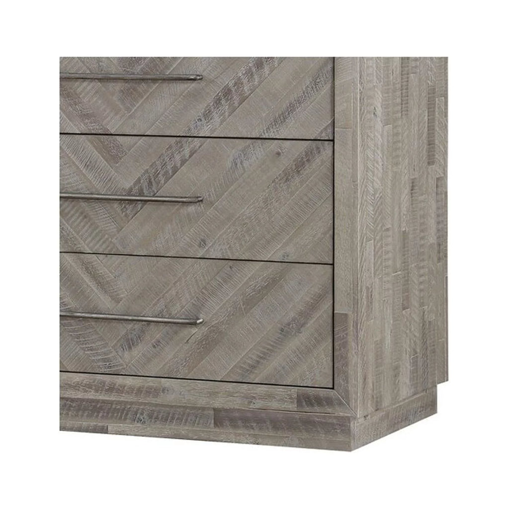 5 Drawer Chest with Herringbone Pattern and Bar Handles L706946