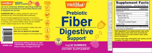 Prebiotic Fiber Gummies, Berry Flavor, 60 Count D4647
