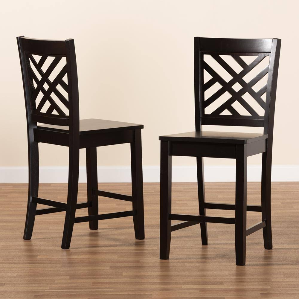 Walnut Brown 2-Piece Counter Stool Set X334371