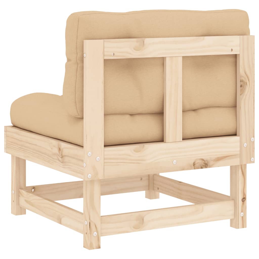 Solid Wood Pine Sofa with Cushions S18395