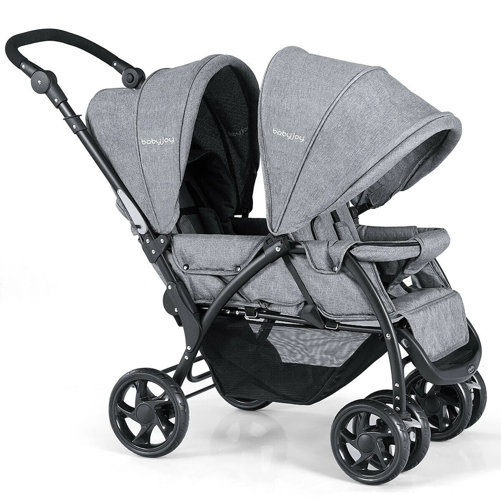 Foldable Lightweight Double Stroller Black T89124