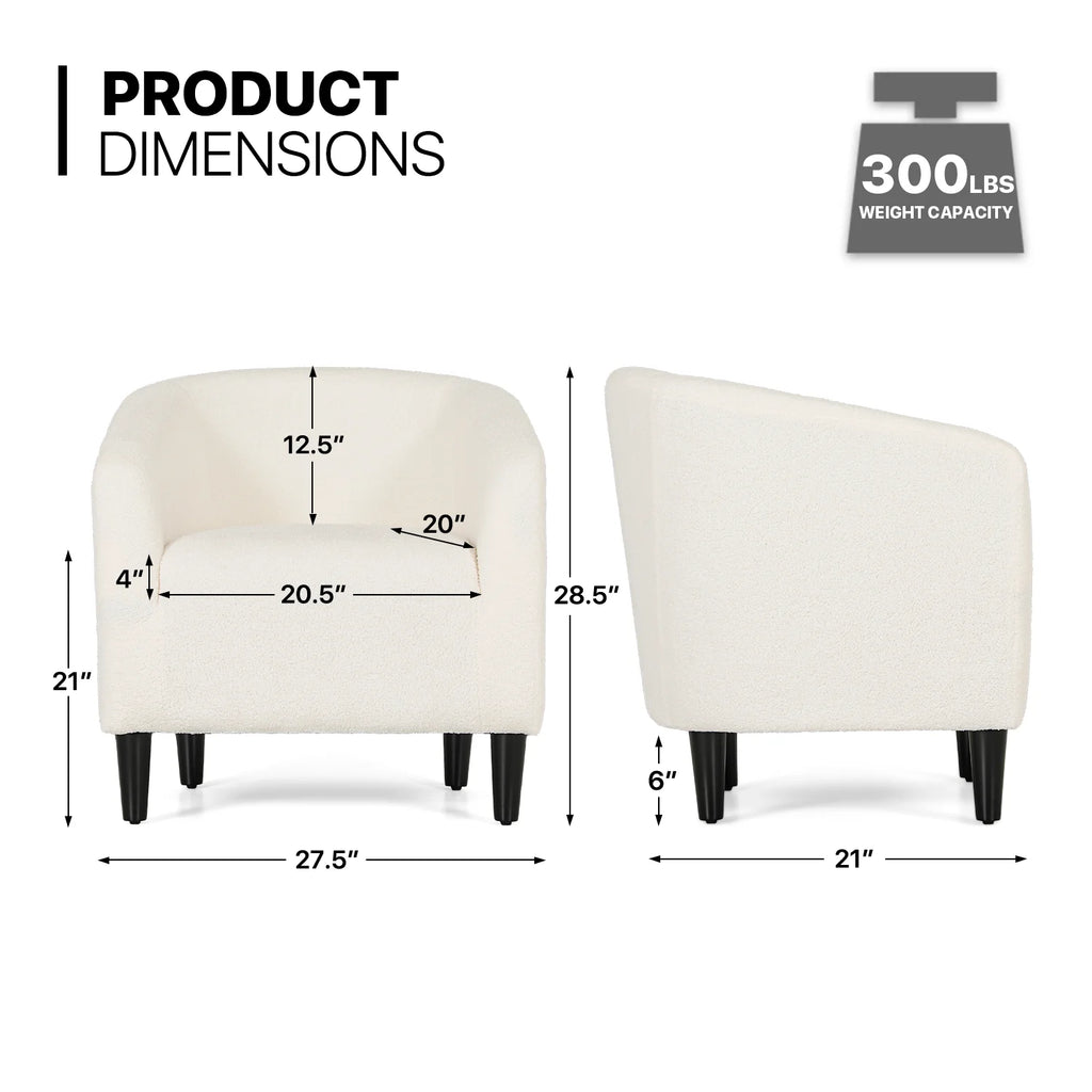 Cream Sherpa Upholstered Accent Chair C585