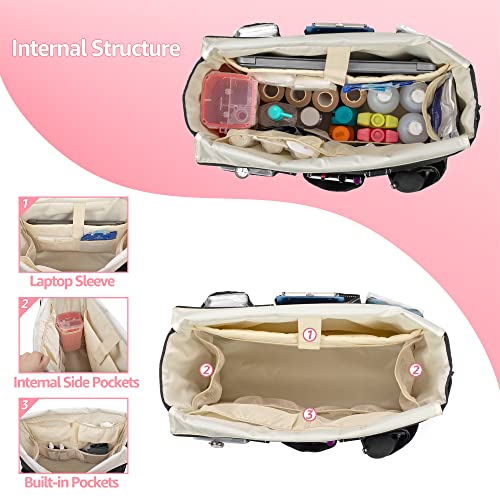 Black Nurse Tote Bag with Padded Laptop Sleeve X8224