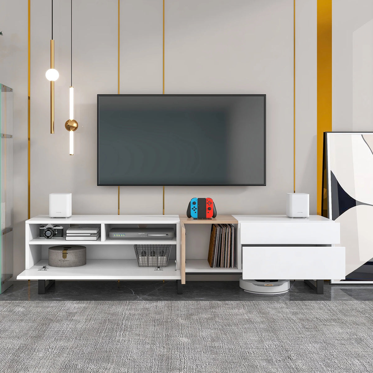 Modern TV Stand with Double Storage Space O51761