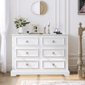 White 6 Drawer Double Dresser S4430