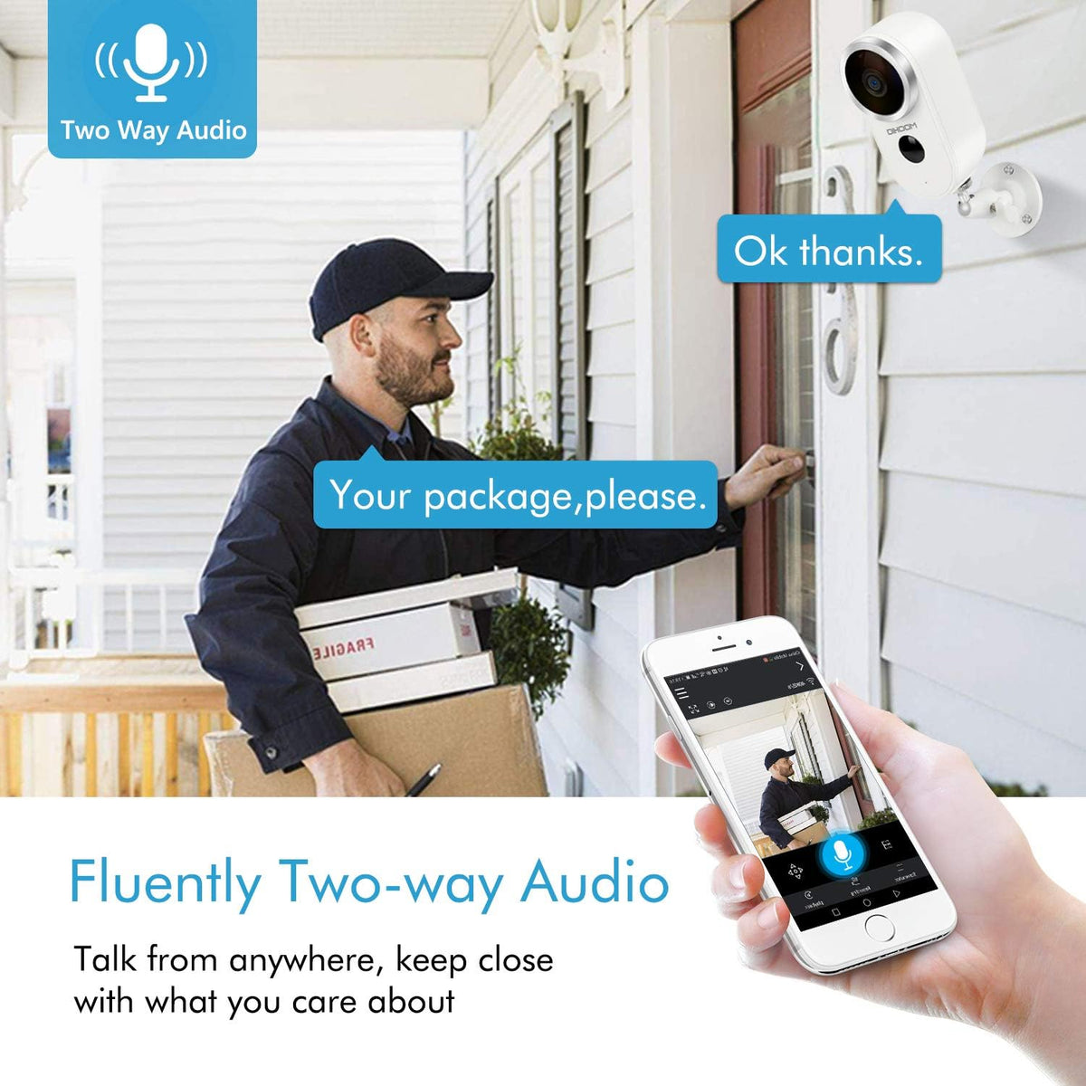 Outdoor Solar Security Camera Wireless 1080P Rechargeable Battery Powered WiFi Camera 2 Way Audio HD Video Wirefree IP Camera Motion Alarm Home Surveillance Camera System L537127