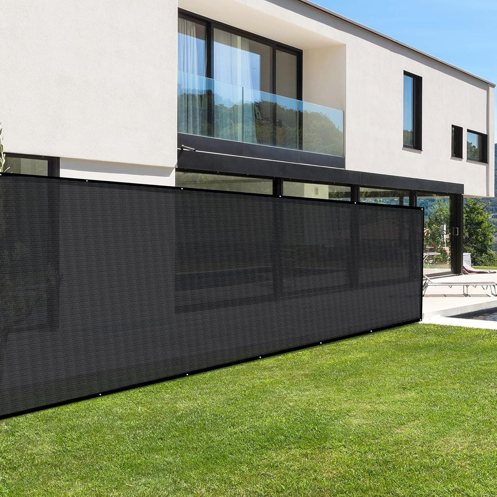 70% Heavy-Duty Mesh Tarp 8ftx16ft Black Shade Cloth Pack of 2 K789785