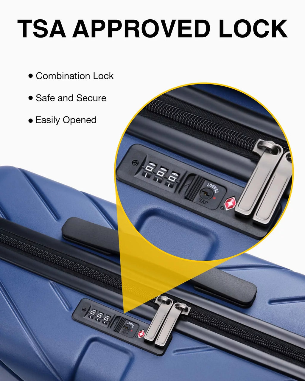 Hardside Carry On Luggage, Lightweight PC Suitcase with Spinner Wheels & TSA Lock Z218454