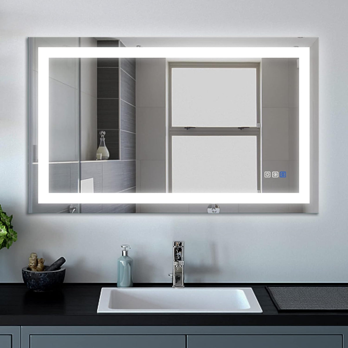 28 x 36 Inch LED Bathroom Vanity Mirror with Lights S430