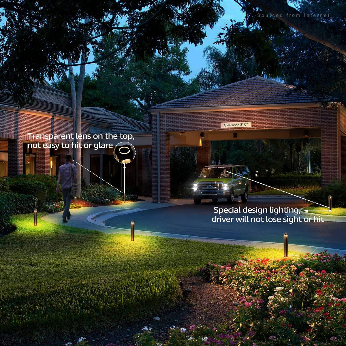Black Die-Casted Aluminum Bollard Path Light, Pack of 6 I828340