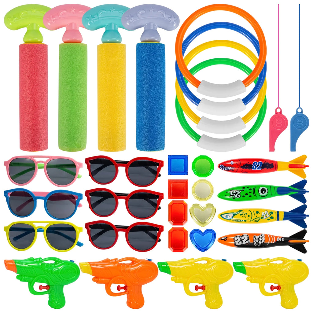 Swim Pool Diving Toys Water Rings Sticks Octopus Torpedo Balls B661