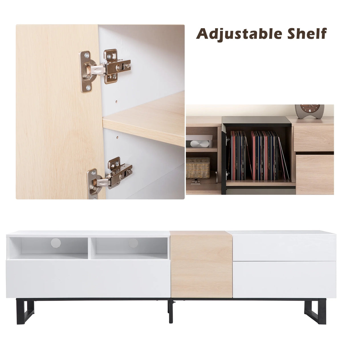 Modern TV Stand with Double Storage Space O51761