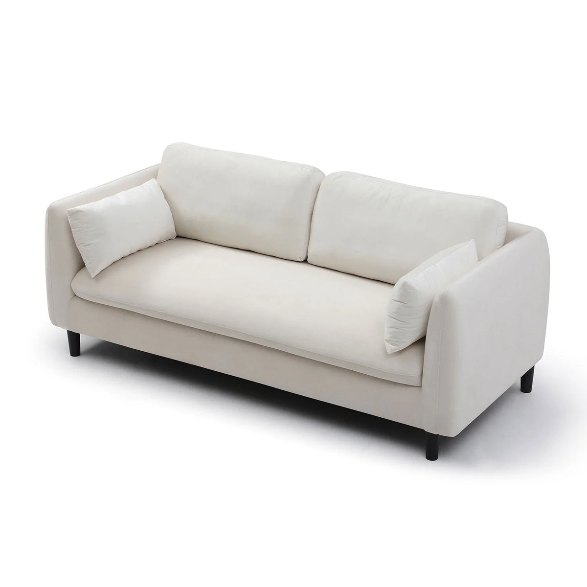 Beige 2-Seat Upholstered Loveseat Sofa Q82154