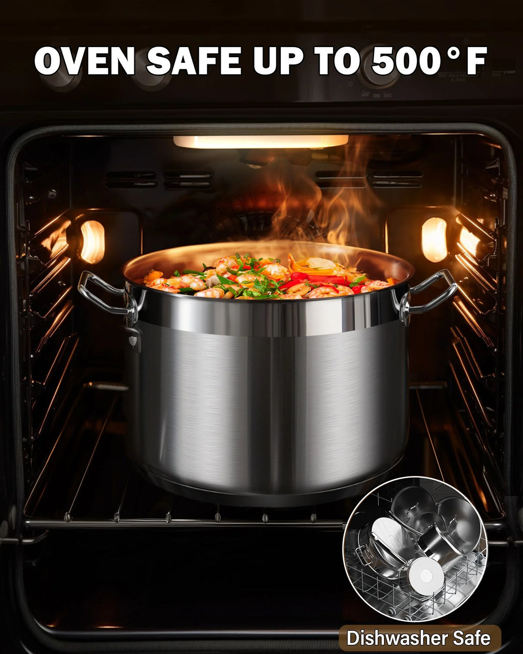 8 Quart Stainless Steel Stock Pot with Lid V8026