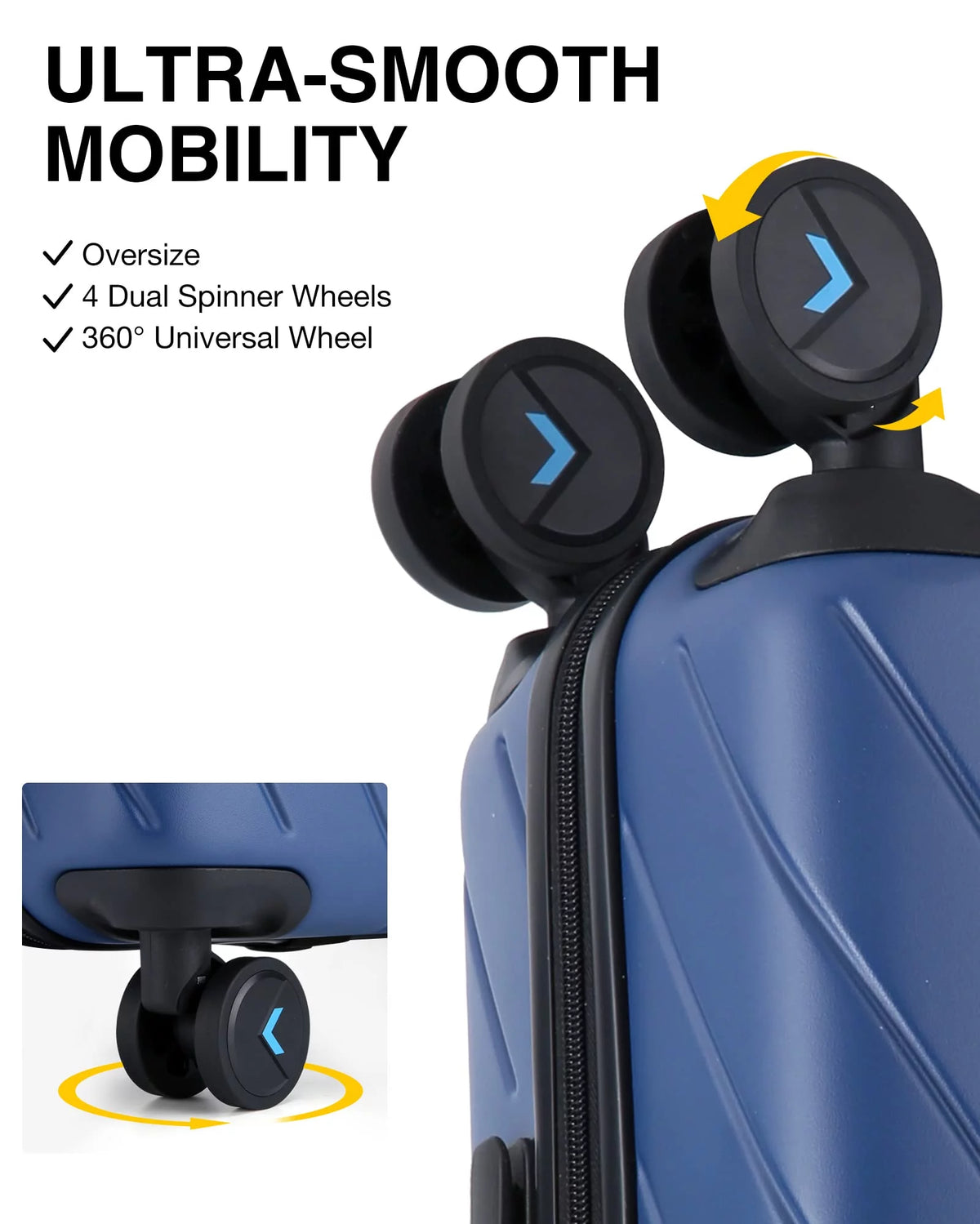 Hardside Carry On Luggage, Lightweight PC Suitcase with Spinner Wheels & TSA Lock Z218454