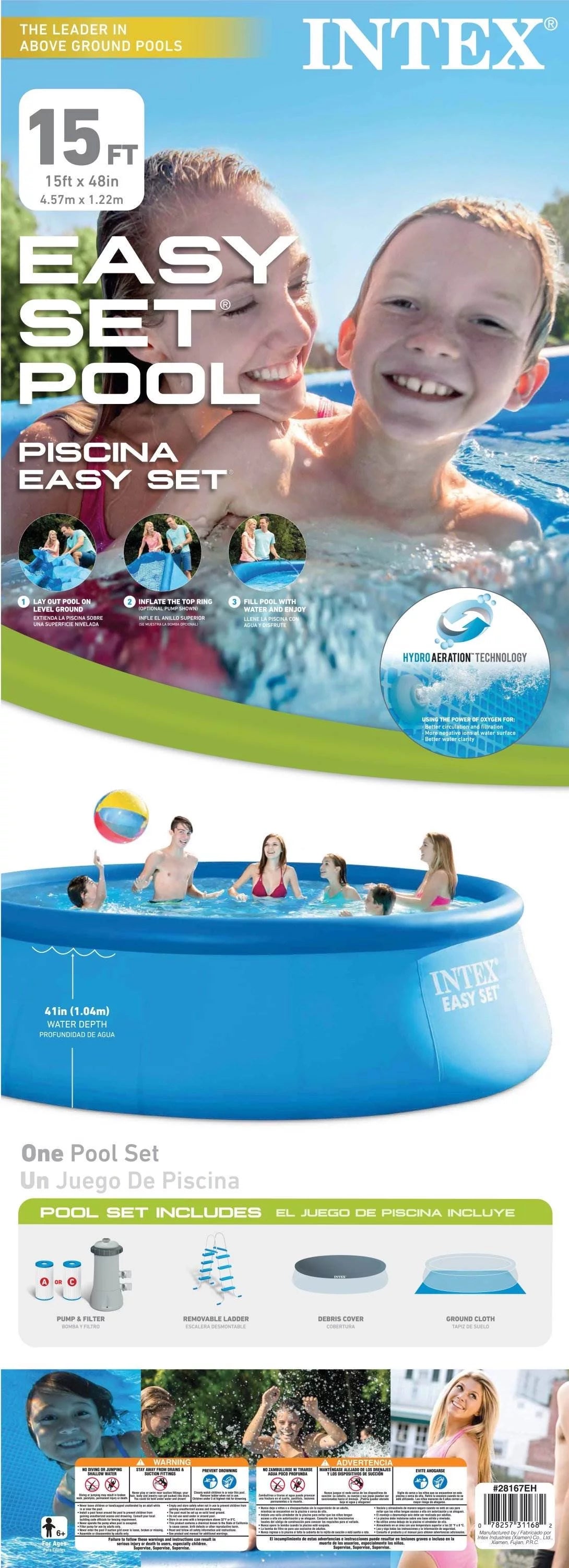 15' x 48 Easy Set Swimming Pool Kit with Filter Pump A108332