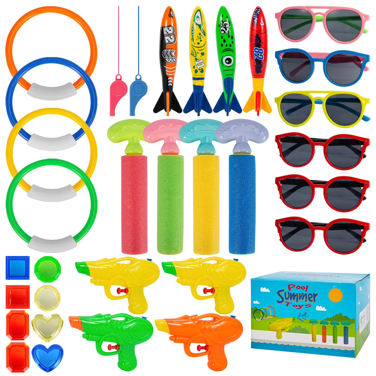 Swim Pool Diving Toys Water Rings Sticks Octopus Torpedo Balls B661