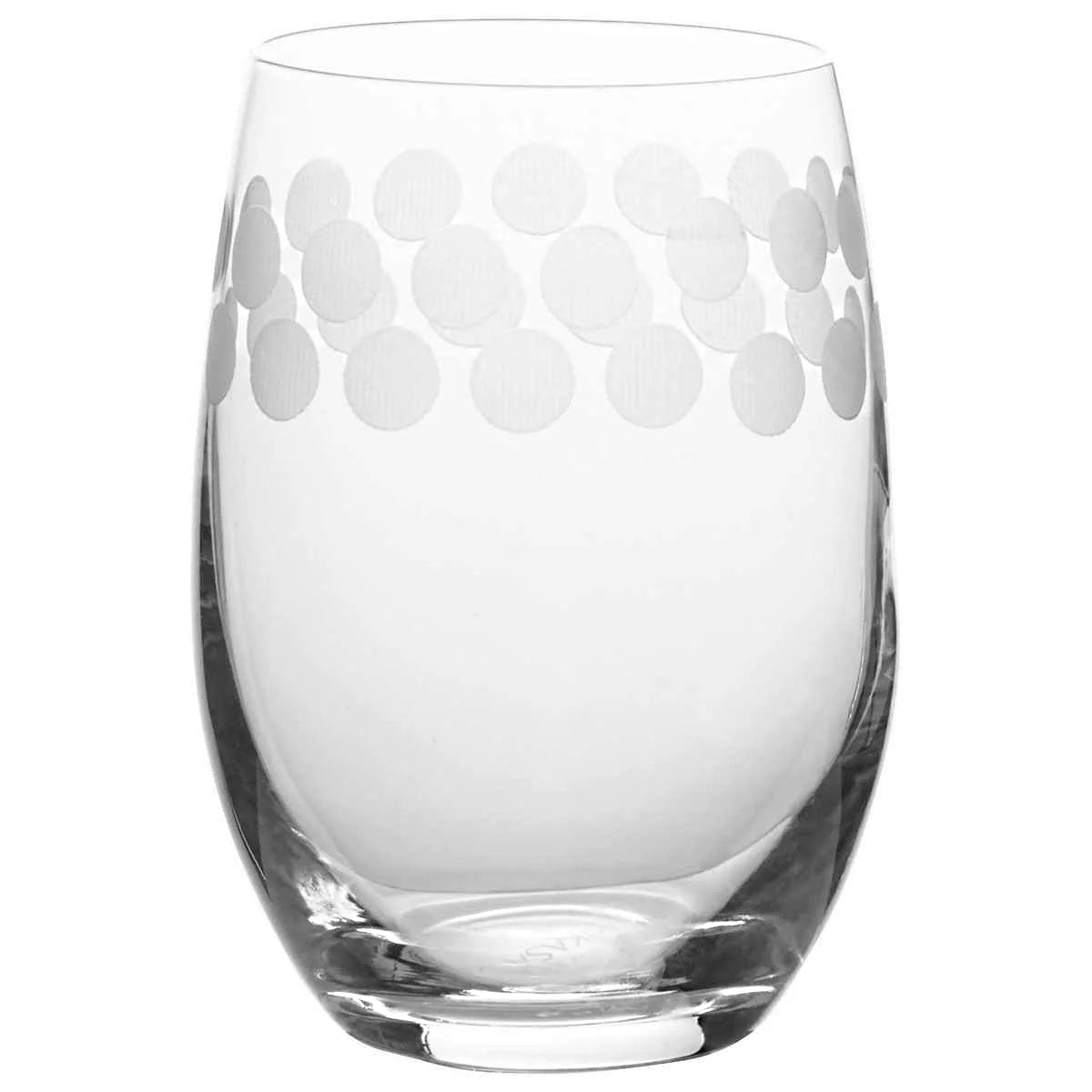 Stemless Etched Wine Glasses M6825